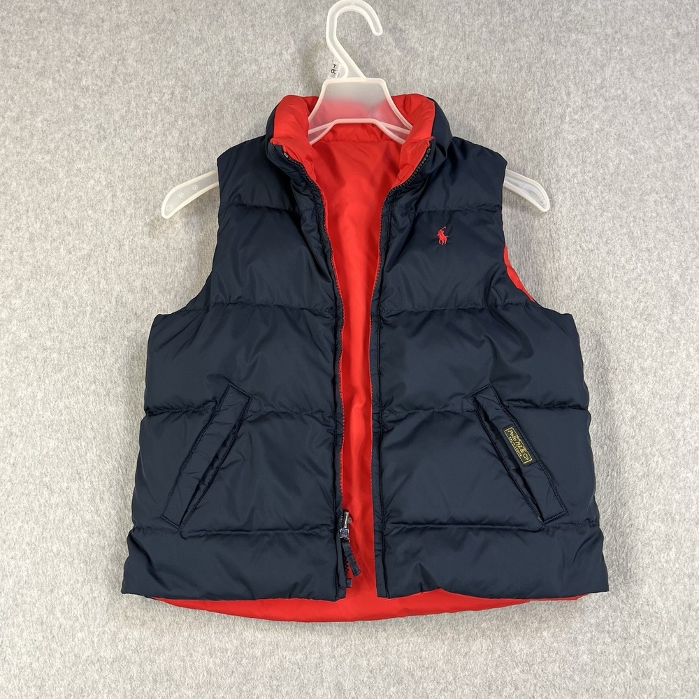Polo Ralph Lauren 381 Bleeker Reversible Down puffer Vest 3T Toddler Red Blue